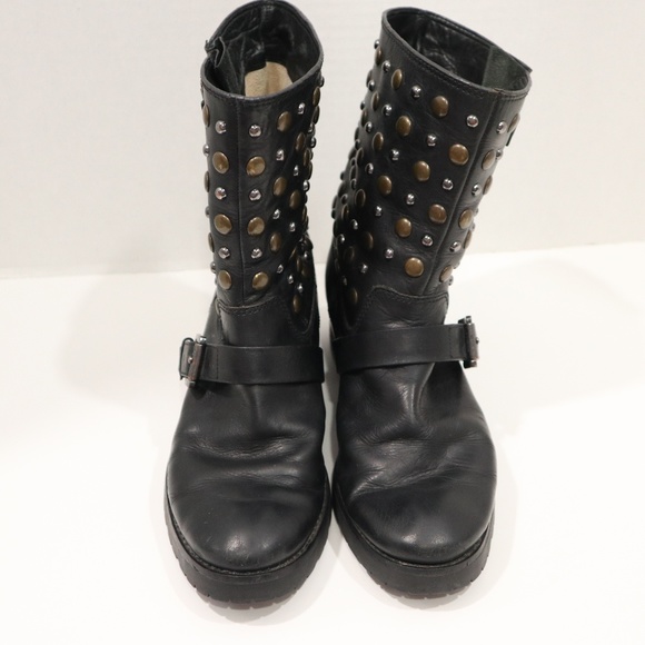 Michael Kors Boots Size 7.5 Leather Studded Boots - Picture 2 of 8
